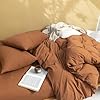 FOSSA Duvet Cover Set 100% Washed Cotton Linen Feel Super Soft Breathable Cozy 3 Pieces Bedding Sets Solid Sage Green Full/Double - Image 2