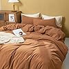 FOSSA Duvet Cover Set 100% Washed Cotton Linen Feel Super Soft Breathable Cozy 3 Pieces Bedding Sets Solid Sage Green Full/Double - Image 4